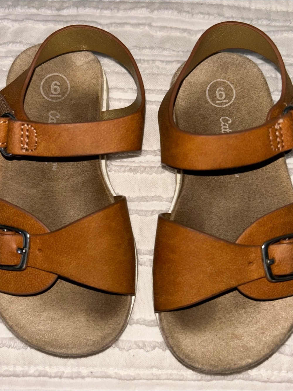Cat & Jack Brown Tan Kids Buckle Sandals